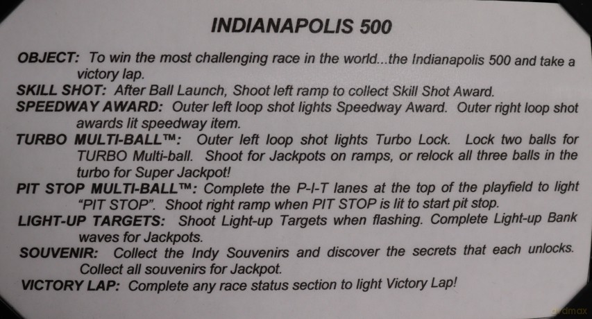 Indianapolis 500 Flipper