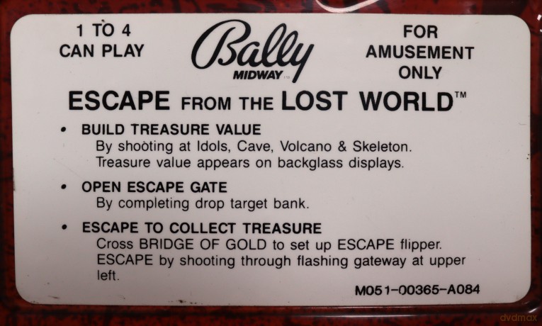 Escape From The Lost World Flipper