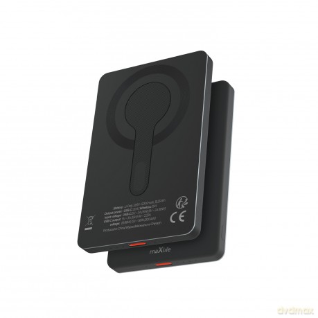Maxlife power bank bezprzewodowy MXPB-05 20W PD 5000 mAh magnetyczny czarny