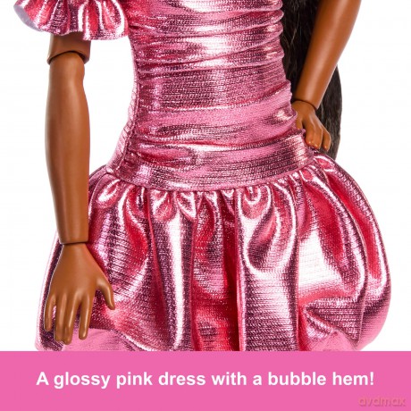 Barbie - Deluxe Style Bubble Dress Black Doll (JFP41)