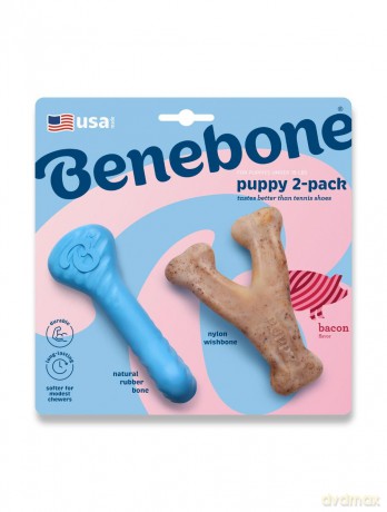 BENEBONE - Puppy 2-Pack Rubber Bone/Wishbone - Tiny