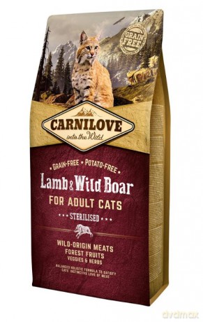Carnilove - Catfood Lamb&Wild Boar Sterilised 6kg (110-170205)