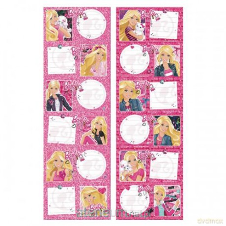 Naklejki na zeszyt Barbie 25szt [SZKOŁA]