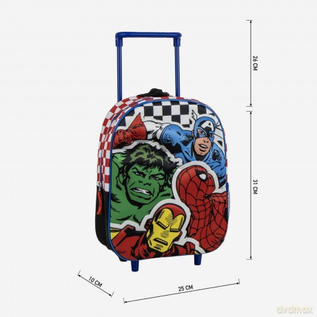 Cerda - Kids Backpack Trolley 3D - Avengers