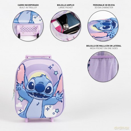Cerda - Kids Backpack Trolley 3D - Stitch