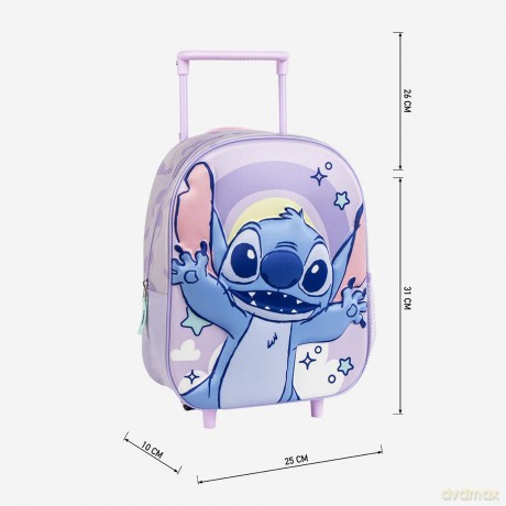 Cerda - Kids Backpack Trolley 3D - Stitch