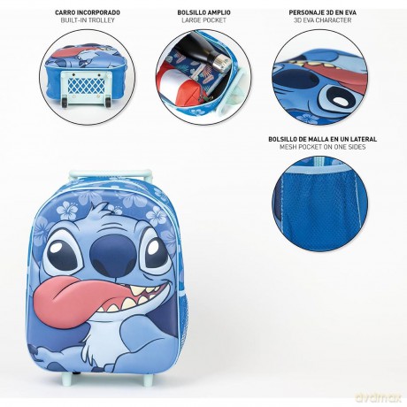 Cerda - Kids Backpack Trolley 3D - Stitch (2100005120)