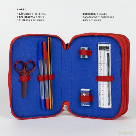 Cerda - Pencil Case with Accessories, Spiderman (I-2700001257)