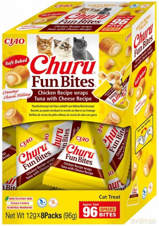 Churu - Cat Fun Bites Tuna with Cheese - 8pcs - 14 grams per tube