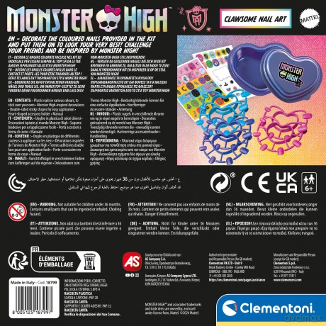 Clementoni - Monster High Clawsome Nail Art - (I-18799)