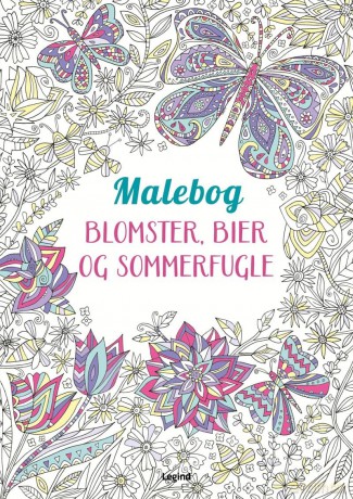 Coloring book - Flowers, bees and butterflies