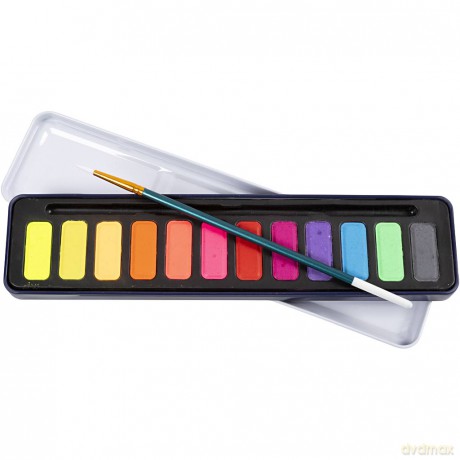 Colortime - Watercolour kit, pastel colours, 12colour (34241)