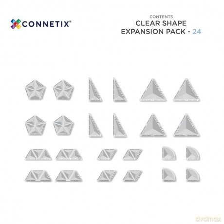Connetix - Clear Shape Expansion Pack 24 Pieces - (CT-C-00024-SH)