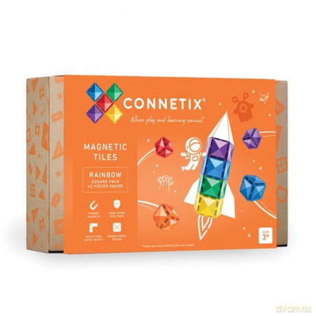 Connetix - Rainbow Square Pack 42 Pieces - (CT-R-00042-SQ)