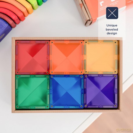 Connetix - Rainbow Square Pack 42 Pieces - (CT-R-00042-SQ)