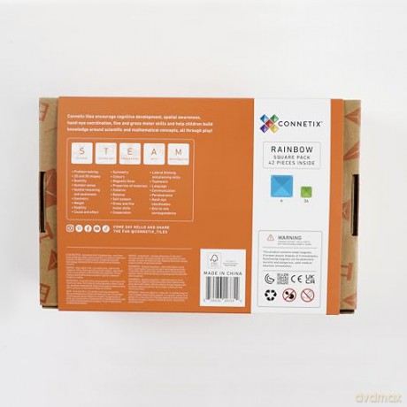 Connetix - Rainbow Square Pack 42 Pieces - (CT-R-00042-SQ)