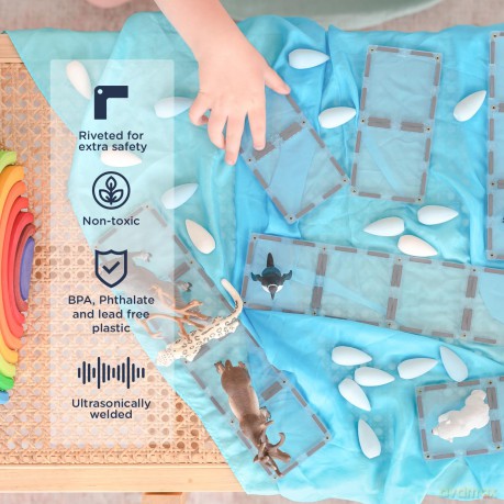 Connetix - Rectangle Pack - 12 Pieces - Clear (CT-C-00012-RE)