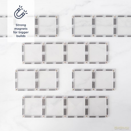 Connetix - Rectangle Pack - 12 Pieces - Clear (CT-C-00012-RE)