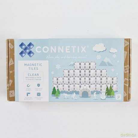 Connetix - Rectangle Pack - 12 Pieces - Clear (CT-C-00012-RE)