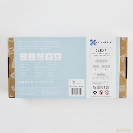 Connetix - Rectangle Pack - 12 Pieces - Clear (CT-C-00012-RE)