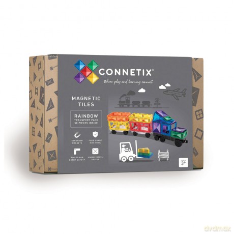 Connetix - Transport Pack - Rainbow - 50 Pieces (CT-R-00050-TR)