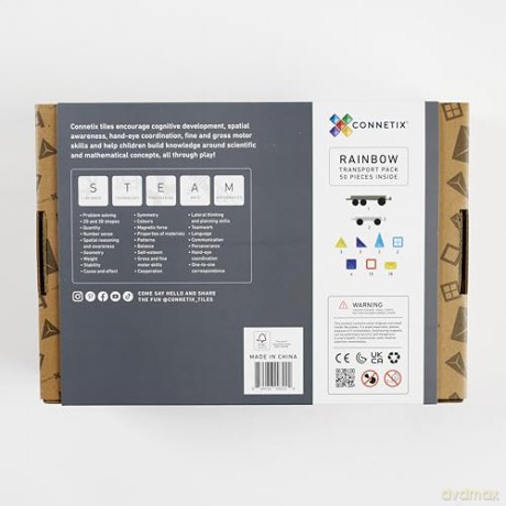 Connetix - Transport Pack - Rainbow - 50 Pieces (CT-R-00050-TR)