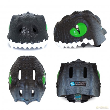 Crazy Safety - Black Dragon Children's Bike Helmet - (CS190103)