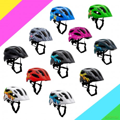 Crazy Safety - Black S.W.A.T Bicycle helmet for kids 6-12 years with USB rechargeable built-in red LED light - Black - M (54-58cm) (CS200201)