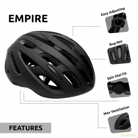 Crazy Safety - Empire Bicykle Helmet - Black (54cm to 59cm) (340101-10)