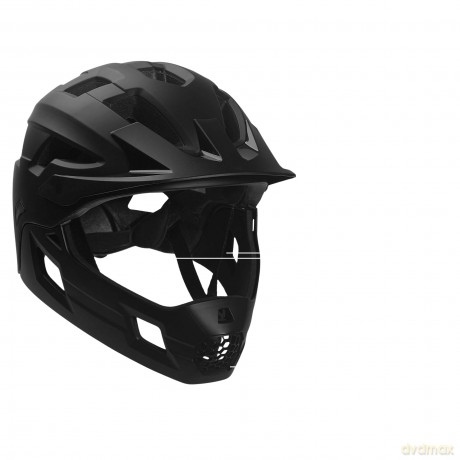 Crazy Safety - Fullface Bicycle Helmet for Kids Age 6-12 with Removable Chin Guard, Bug Net, and Sun Shade - Black - M (54-57 cm) (CS240480)
