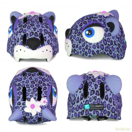 Crazy Safety - Leopard Bicycle Helmet - Purple (CS190106)