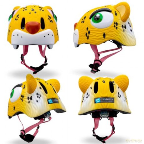 Crazy Safety - Leopard Bicycle Helmet - Yellow (49-55cm) (CS190106)