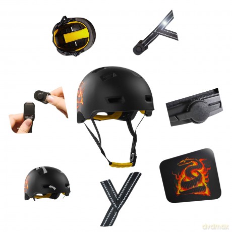 Crazy Safety - Orange Snake bicycle and skater helmet - Orange - L (57-61cm) (CS240401)