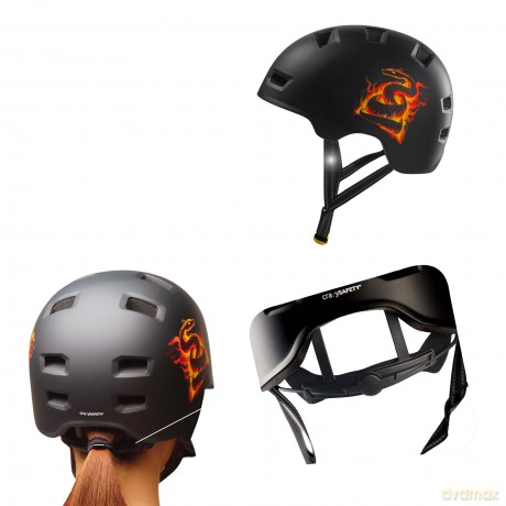 Crazy Safety - Orange Snake bicycle and skater helmet - Orange - L (57-61cm) (CS240401)
