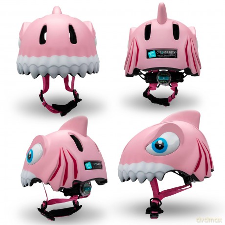 Crazy Safety - Shark Bicycle Helmet - Pink (49-55cm) (CS190108)