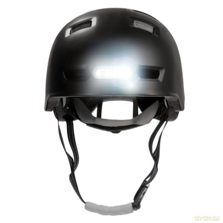 Crazy Safety - Urban Bicycle and Skater Helmet with Front and Rear Lights - Black - L (57-61cm) (CS240201)