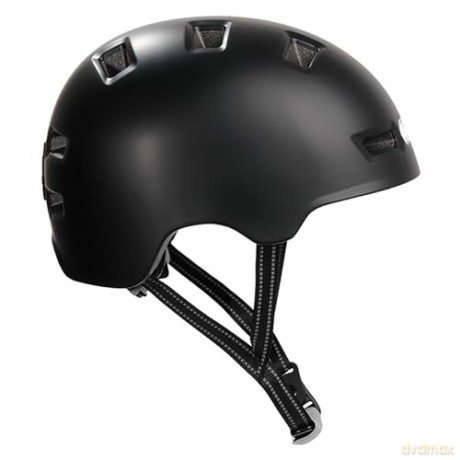 Crazy Safety - Urban Bicycle and Skater Helmet with Front and Rear Lights - Black - L (57-61cm) (CS240201)