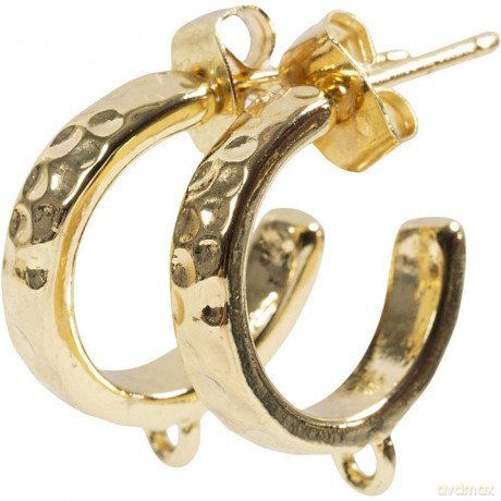 Creativ - Eye hoop earrings - Gold-plated - 15 mm (603261)