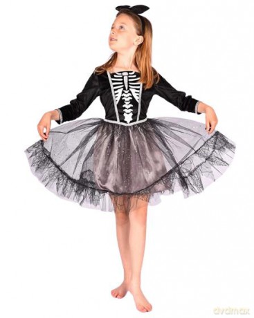 Den Goda Fen - Skeleton Dress w. Headband (110-116 cm) (F77732)