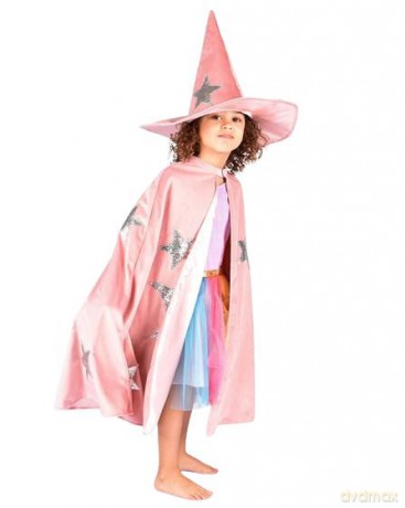 Den Goda Fen - Velvet Cape w. Hat - Dusty Pink (3-8 years) (F77602)