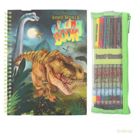 Dino World - Colouring Book with Coloured Pencils - (412746)