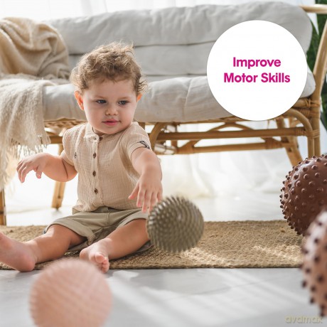 Edushape - Sensory bouncy ball - Beige/Olive with structure - Without air (E705353dbe)
