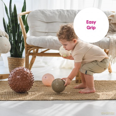 Edushape - Sensory bouncy ball - Beige/Olive with structure - Without air (E705353dbe)