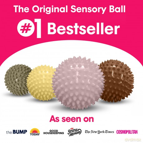 Edushape - Sensory bouncy ball - Beige/Olive with structure - Without air (E705353dbe)
