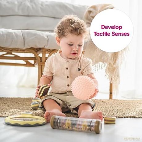 Edushape - Sensory bouncy ball - Beige/Olive with structure - Without air (E705353dbe)