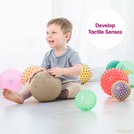 Edushape - Sensory bouncy ball - Beige/Olive with structure (E705353be)