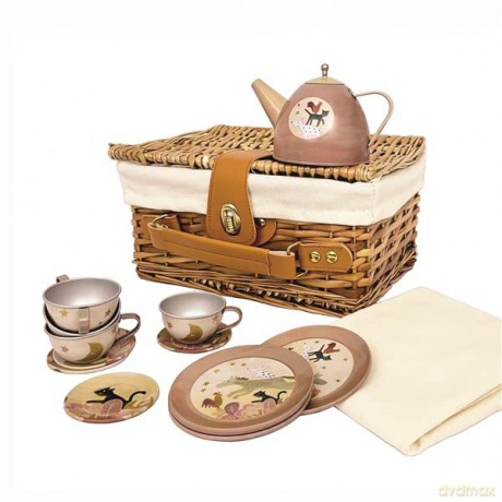 Egmont Toys - Tin Tea Set Musicians of Bremen in a Wicker Basket - (540057)
