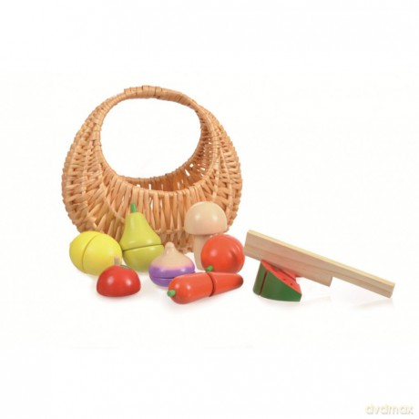 Egmont Toys - Wooden Fruit and Vegetable Set in a Basket - (511062)