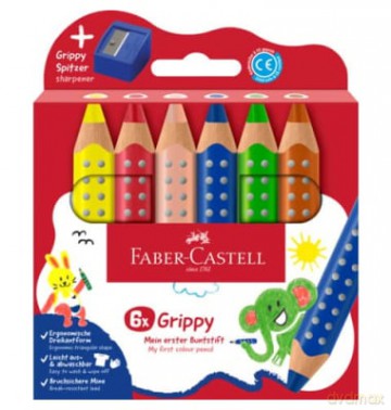 Faber-Castell - Colour Pencil Grippy 6 pcs with Sharpener (110635)