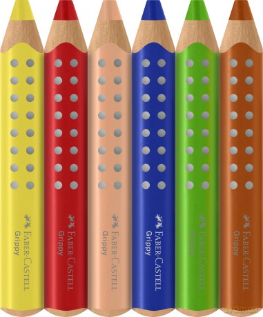 Faber-Castell - Colour Pencil Grippy 6 pcs with Sharpener (110635)